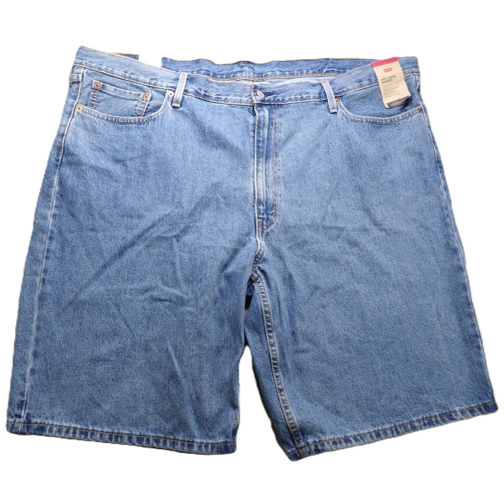 NWT Levi's 469 Loose Denim Shorts Jorts 100% Cotton Men 48 Light Wash Blue Skate